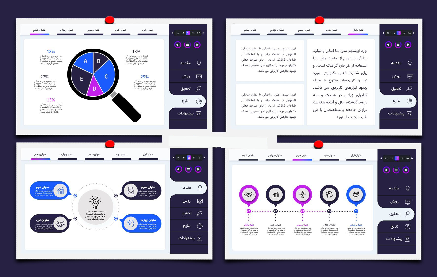 مجموعه قالب پاورپوینت فارسی برای ارائه پایان نامه